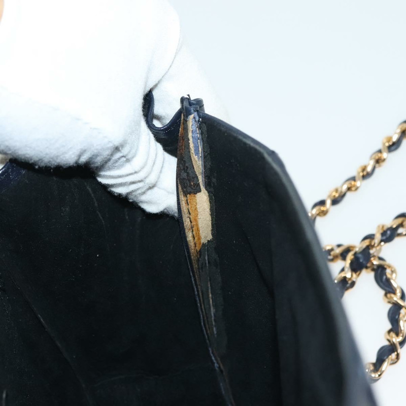 【日本直送】華倫天奴 (VALENTINO) 鏈條單肩包 皮革 海軍藍 金色 正品 bs28987-11