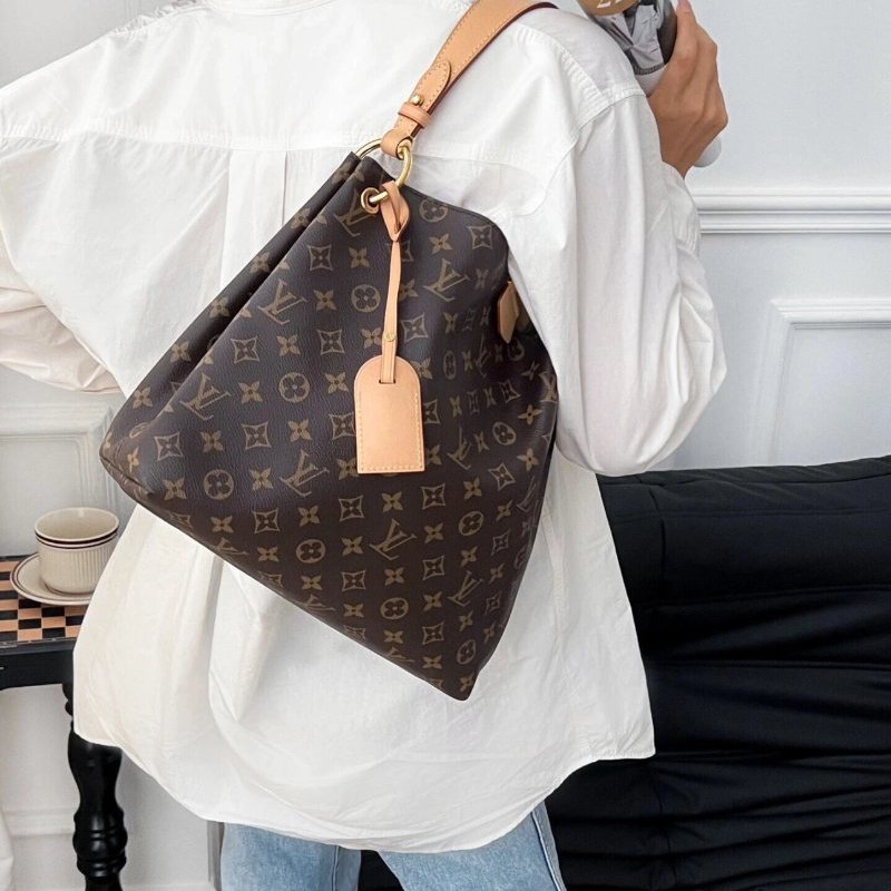 LV graceful老花hobo肩背包31*29*14 98新配件塵袋-1