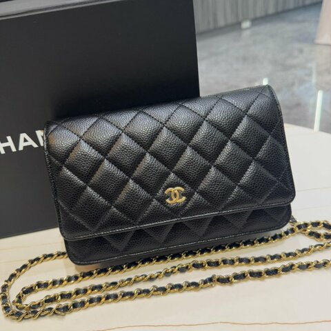 *SHIHNA名牌精品*  CHANEL 新版WOC菱格紋荔枝牛皮金鍊包 (晶片款)