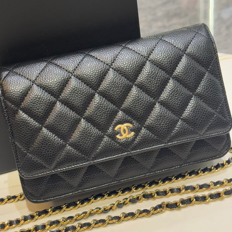 *SHIHNA名牌精品*  CHANEL 新版WOC菱格紋荔枝牛皮金鍊包 (晶片款)-1