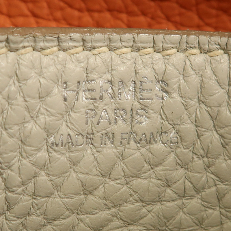 HERMES Clemence皮革Lindy 30銀扣手挽肩背兩用袋Gris Perle-11