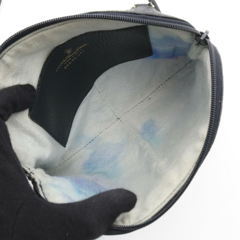 GUCCI 舊款 Gucci GG Plus Sherry 系列單背包，帆布皮革，白色/海軍藍，二手-2