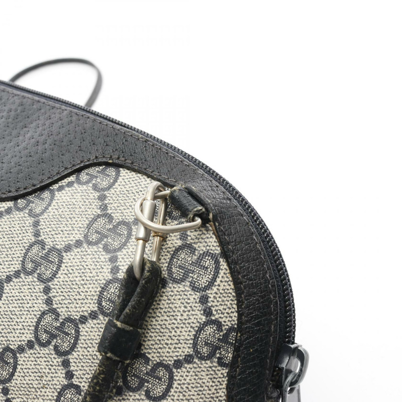 GUCCI 舊款 Gucci GG Plus Sherry 系列單背包，帆布皮革，白色/海軍藍，二手-5