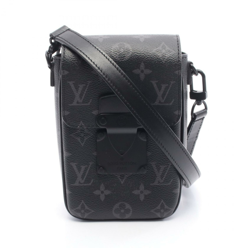 LOUIS VUITTON S-Lock 皮夾單肩包 M82252 Monogram Eclipse 帆布黑 LV-0