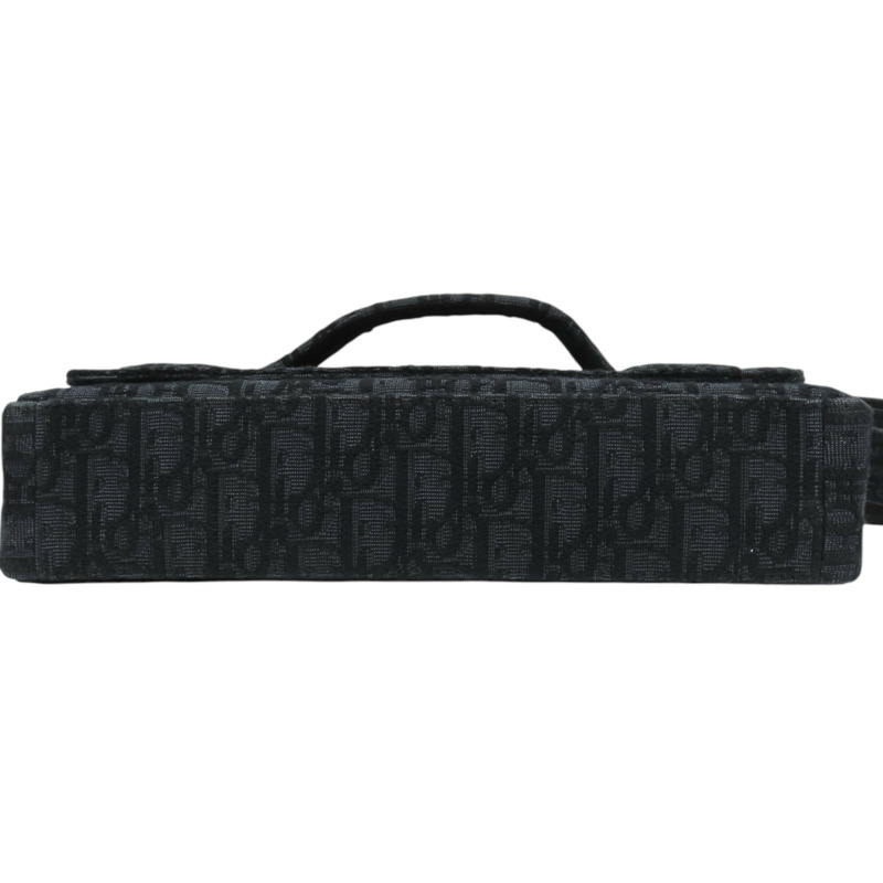 黑色 緹花帆布 肩背包-3