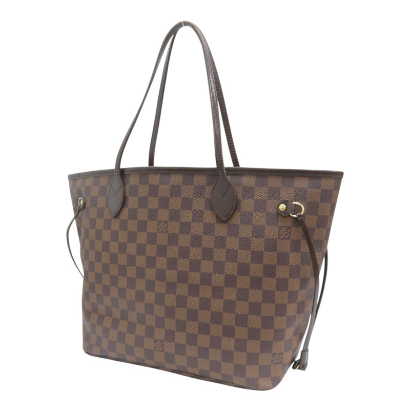 棕色 棋盤格帆布 Neverfull MM 托特包 肩背包 N51105-2
