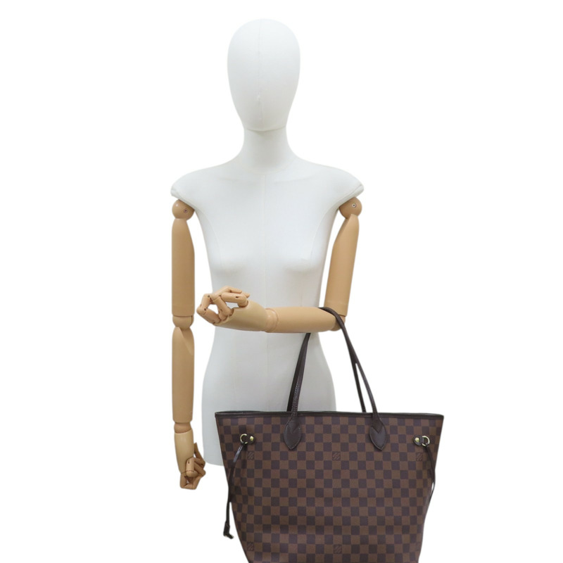 棕色 棋盤格帆布 Neverfull MM 托特包 肩背包 N51105-8