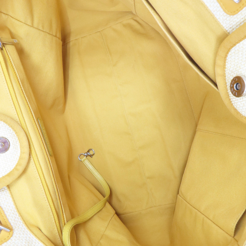 鵝黃色 帆布 Deauville 沙灘包 兩用包-4