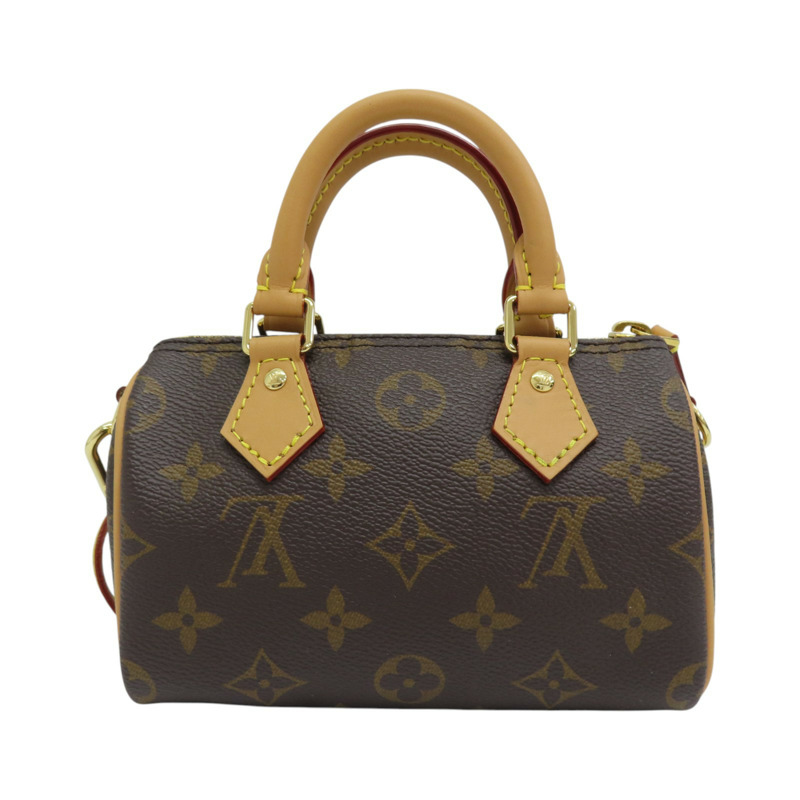 棕色 原花帆布 Nano Speedy 肩背包 M81085 M81085-1