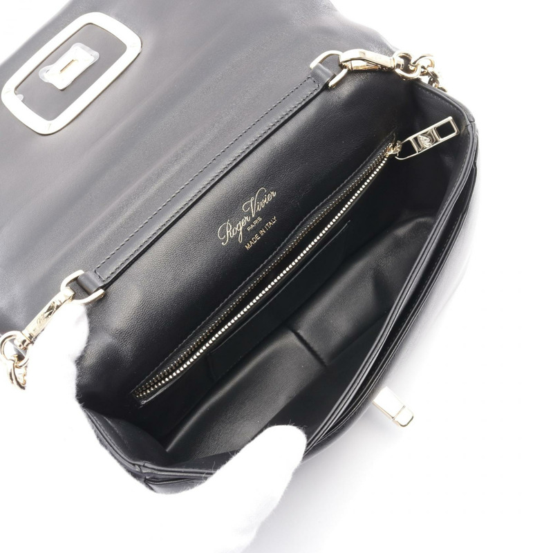 Roger Vivier Viv' Choc 單肩包 RBWAOGJ0200YDRB999 皮革 黑色 二手 女士-2