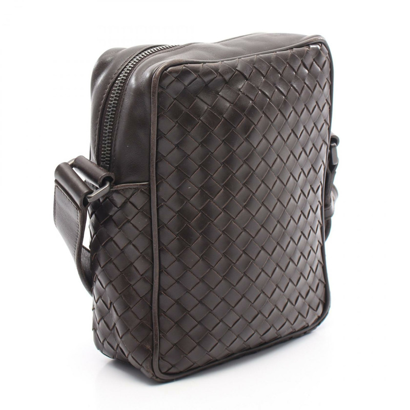 BOTTEGA VENETA Intrecciato 斜背包 皮革 棕色 二手 女士-1