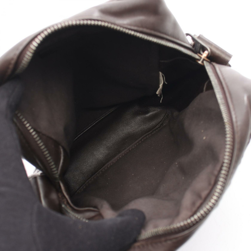 BOTTEGA VENETA Intrecciato 斜背包 皮革 棕色 二手 女士-2