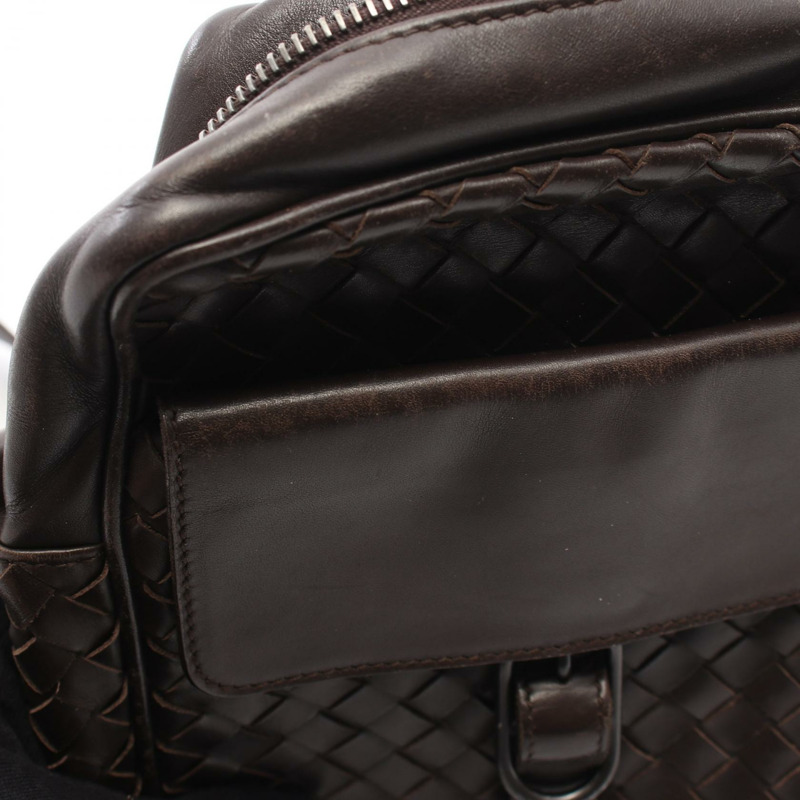 BOTTEGA VENETA Intrecciato 斜背包 皮革 棕色 二手 女士-6