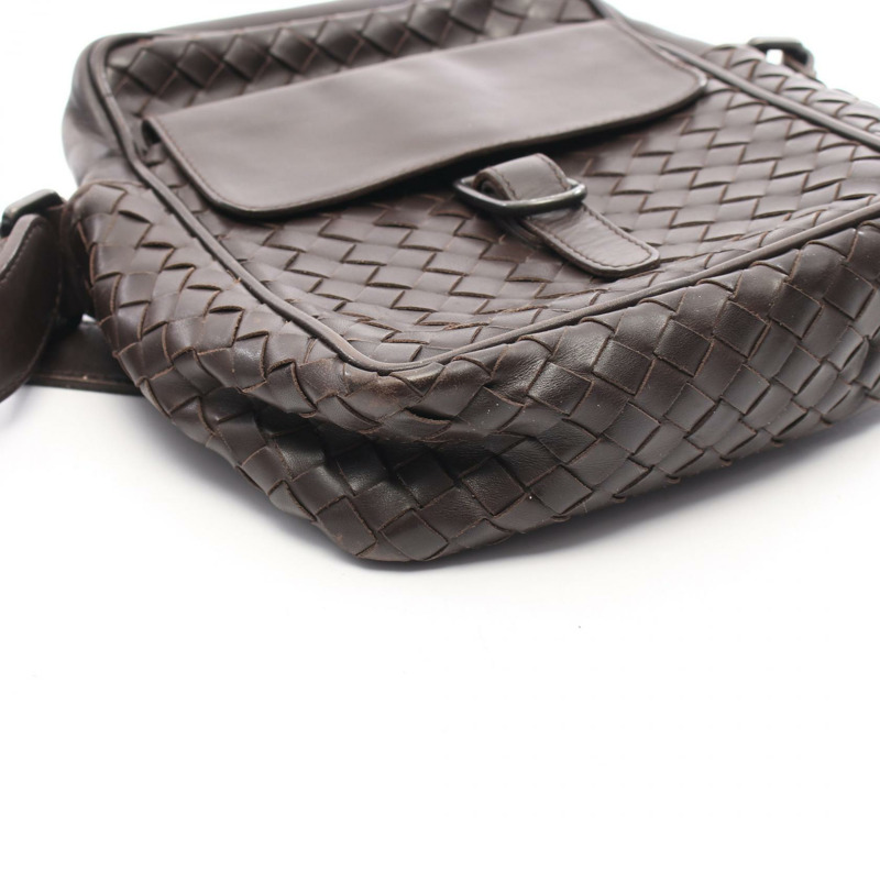 BOTTEGA VENETA Intrecciato 斜背包 皮革 棕色 二手 女士-7