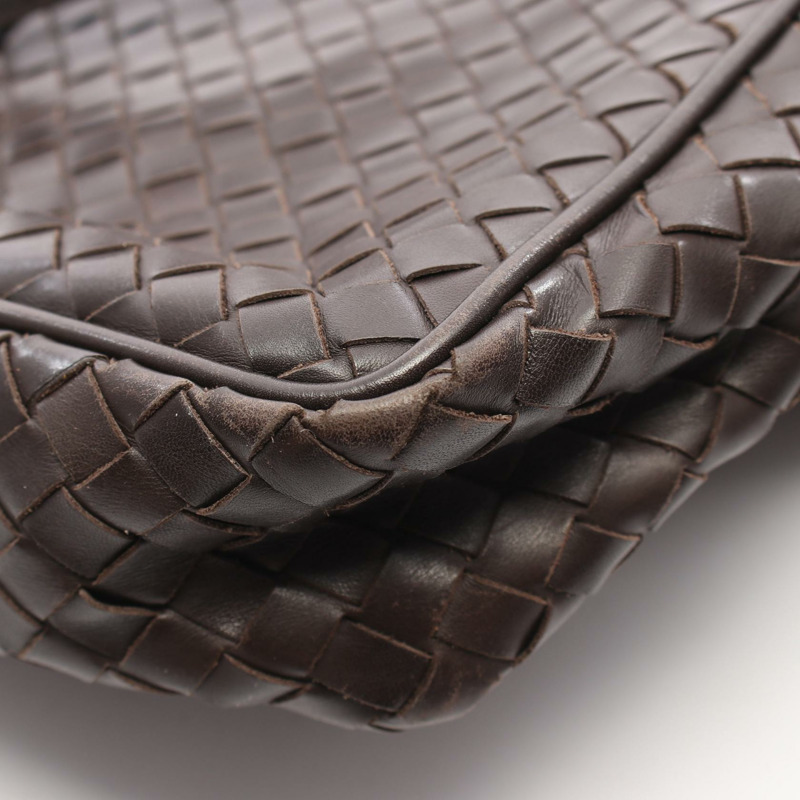 BOTTEGA VENETA Intrecciato 斜背包 皮革 棕色 二手 女士-8