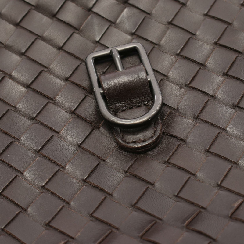 BOTTEGA VENETA Intrecciato 斜背包 皮革 棕色 二手 女士-11