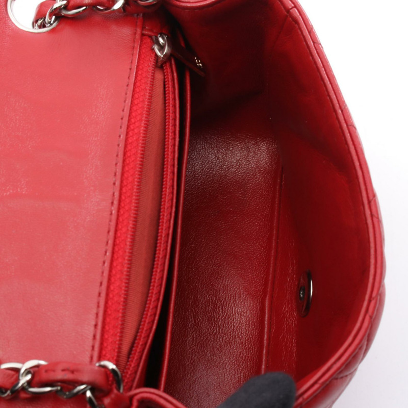 CHANEL 迷你 Matelasse 鏈條單肩包 A35200 皮革 紅色 二手 女款 SHW CC-2