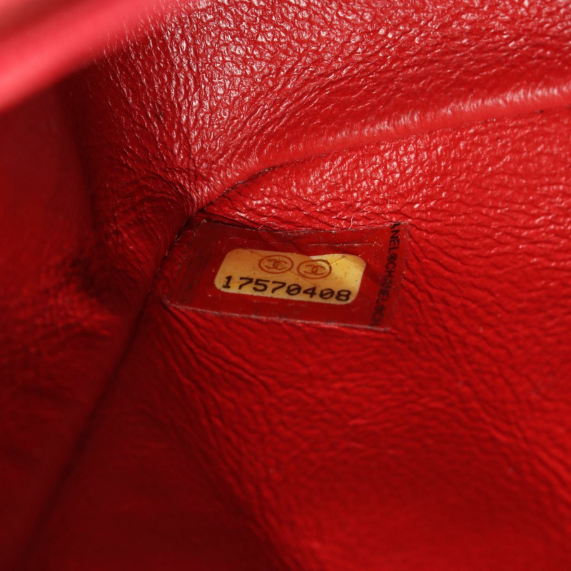 CHANEL 迷你 Matelasse 鏈條單肩包 A35200 皮革 紅色 二手 女款 SHW CC-4