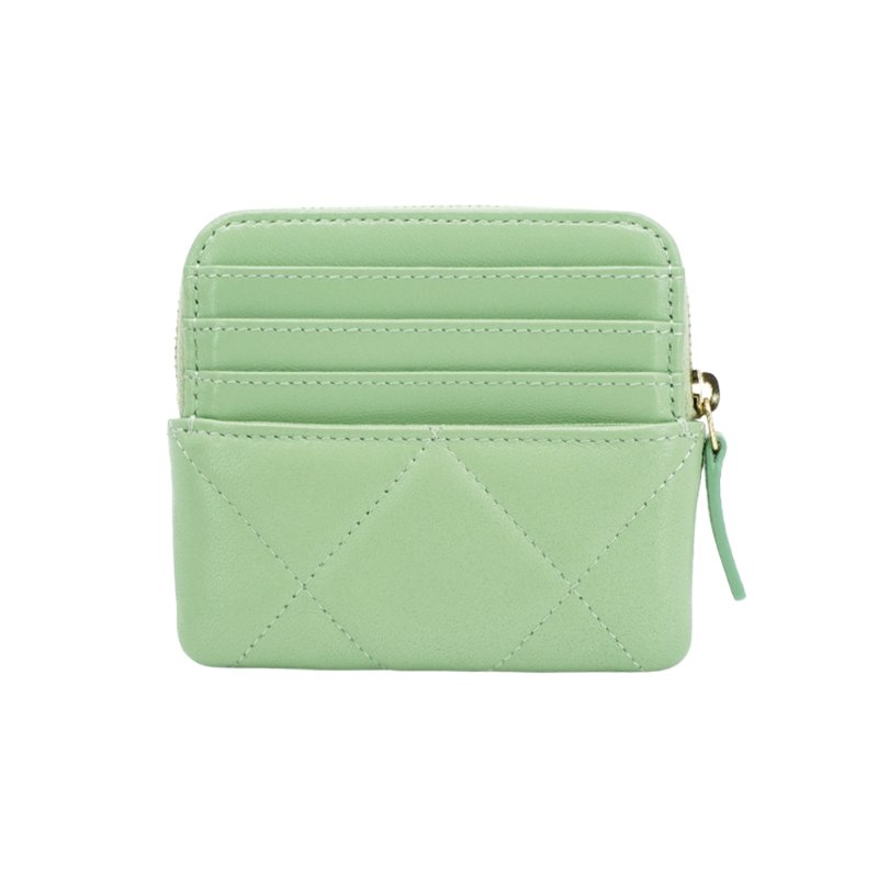 Chanel 19 菱格紋卡片拉鍊零錢吐司包(AP2086-牛油果綠)-2