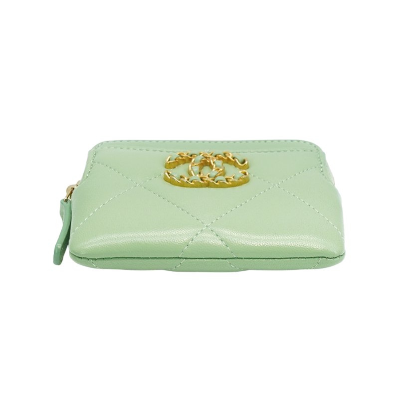 Chanel 19 菱格紋卡片拉鍊零錢吐司包(AP2086-牛油果綠)-3
