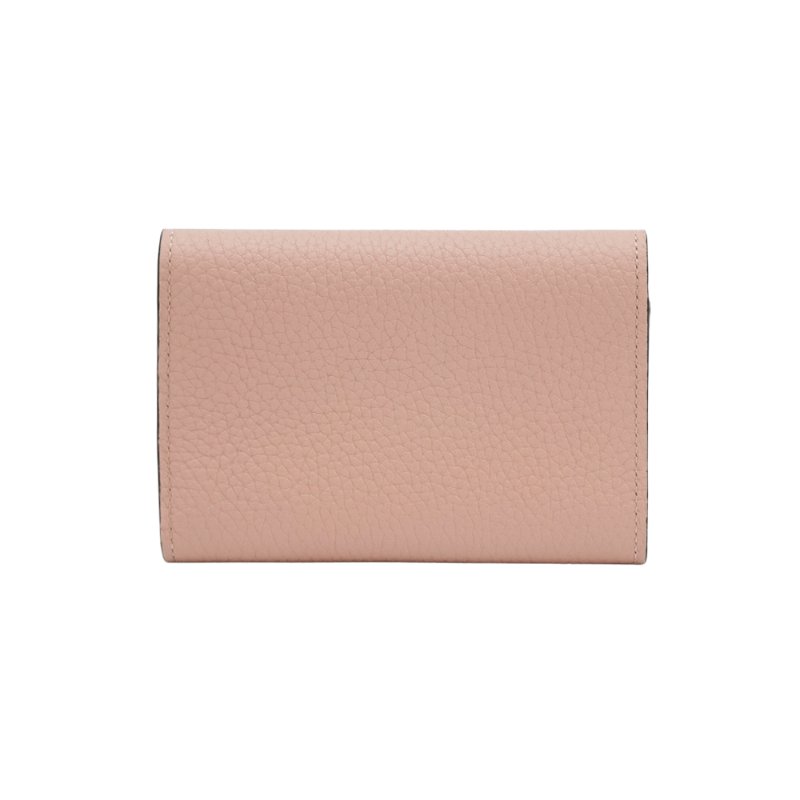 Louis Vuitton Capucines Taurillon 皮革釦式三折中夾(M62156-粉)-2