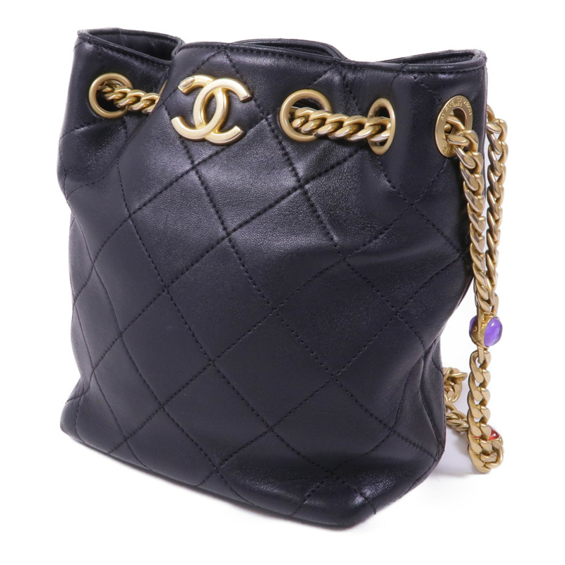 CHANEL 羊皮皮革Shoulder Bag金扣肩背袋-2