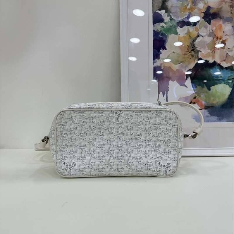 GOYARD 戈雅 cap-vert白色Y字老花滿印 單肩斜挎相機包 成色一般 配皮有點發黃-0