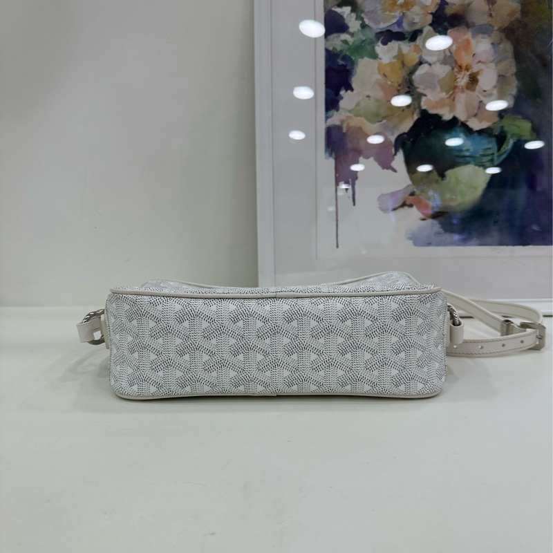 GOYARD 戈雅 cap-vert白色Y字老花滿印 單肩斜挎相機包 成色一般 配皮有點發黃-4