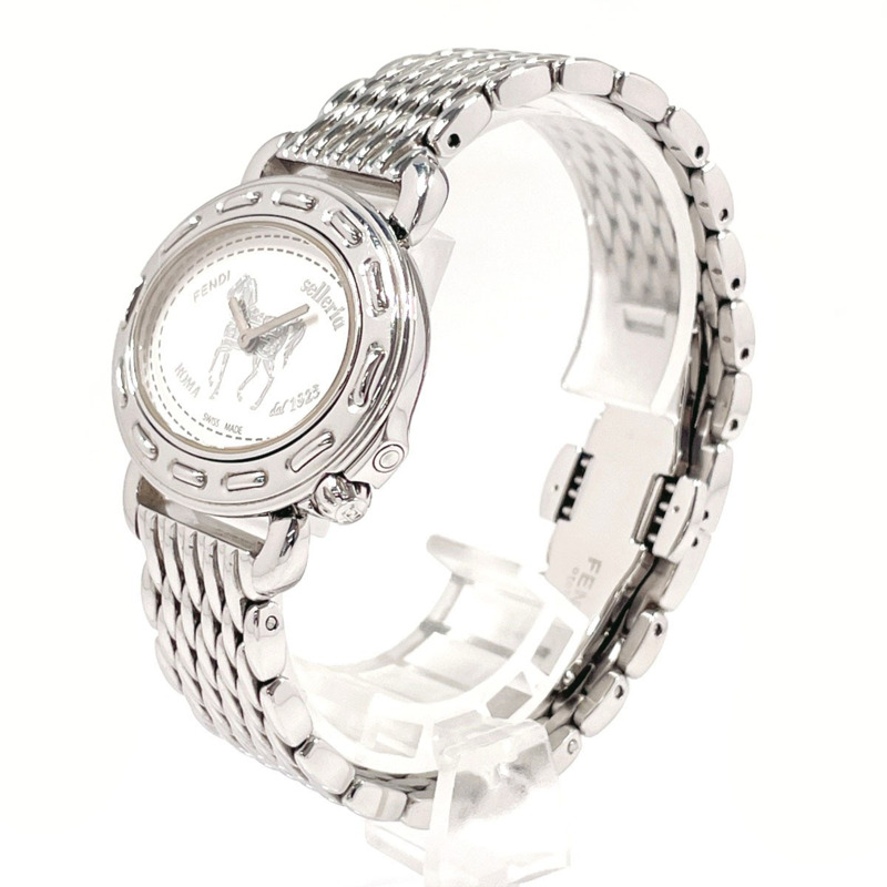FENDI Selleria 8300M 手錶,不銹鋼/不銹鋼,銀色,石英,白色錶盤,女士-1