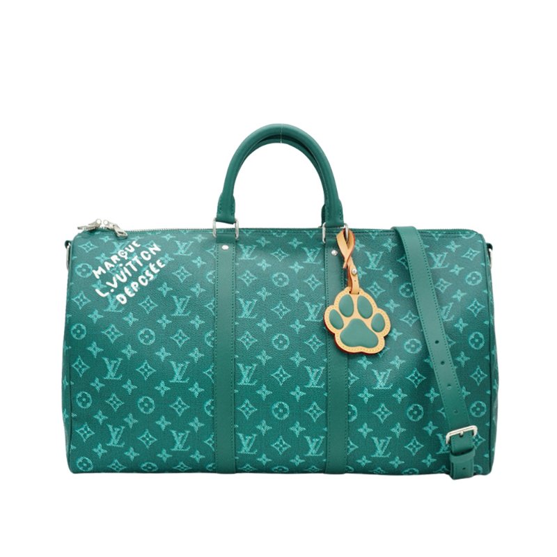 Louis Vuitton Keepall Bandouliere 50 手提肩背二用旅行袋(M12687-綠)-0