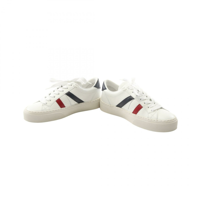 MONCLER MONACO2 運動鞋 4M00160M449600137 皮革 白色 海軍藍 紅色 #37 全新 女款-2
