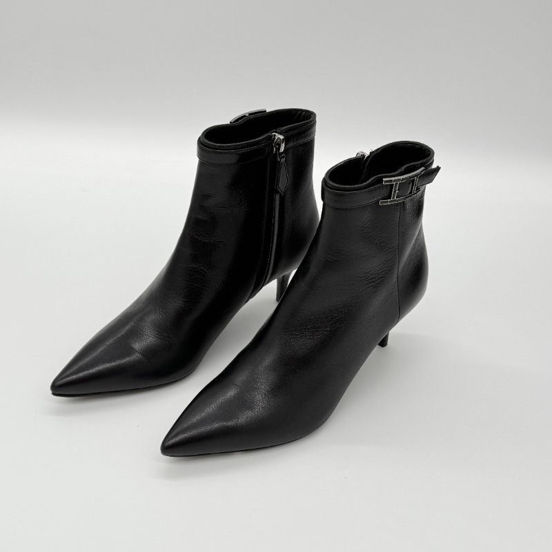 【閒置品♥️】HERMES 愛馬仕 Blanche 黑色 皮革 60 Ankle Boots 小貓跟 短靴｜專櫃 68,0000-1