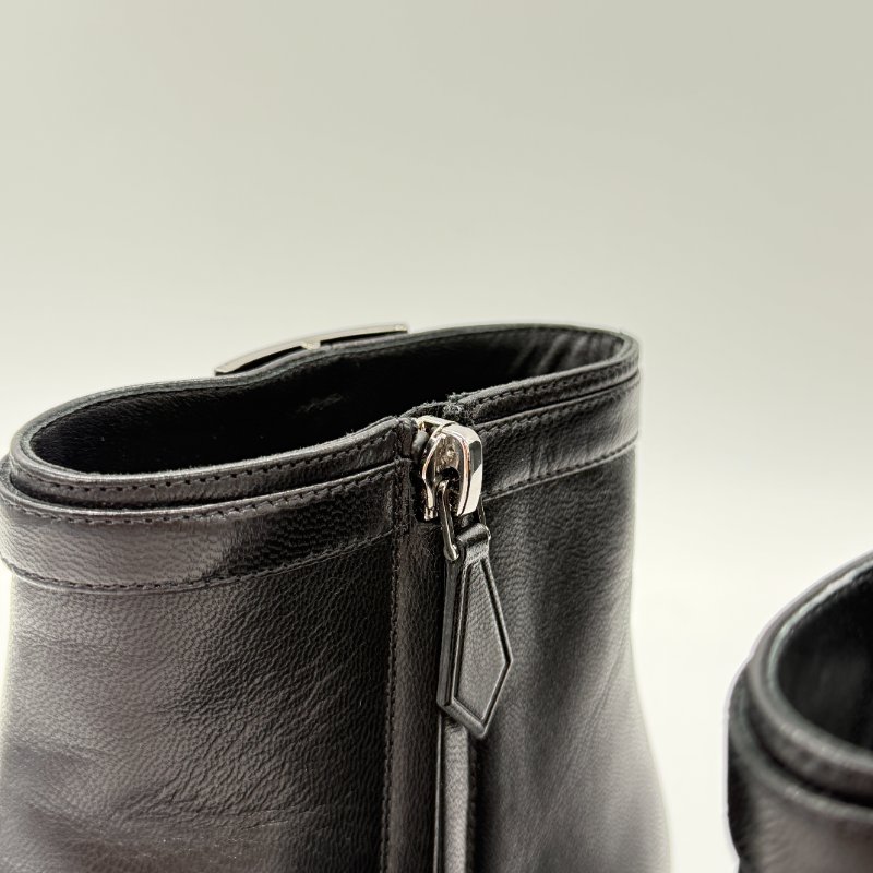 【閒置品♥️】HERMES 愛馬仕 Blanche 黑色 皮革 60 Ankle Boots 小貓跟 短靴｜專櫃 68,0000-3