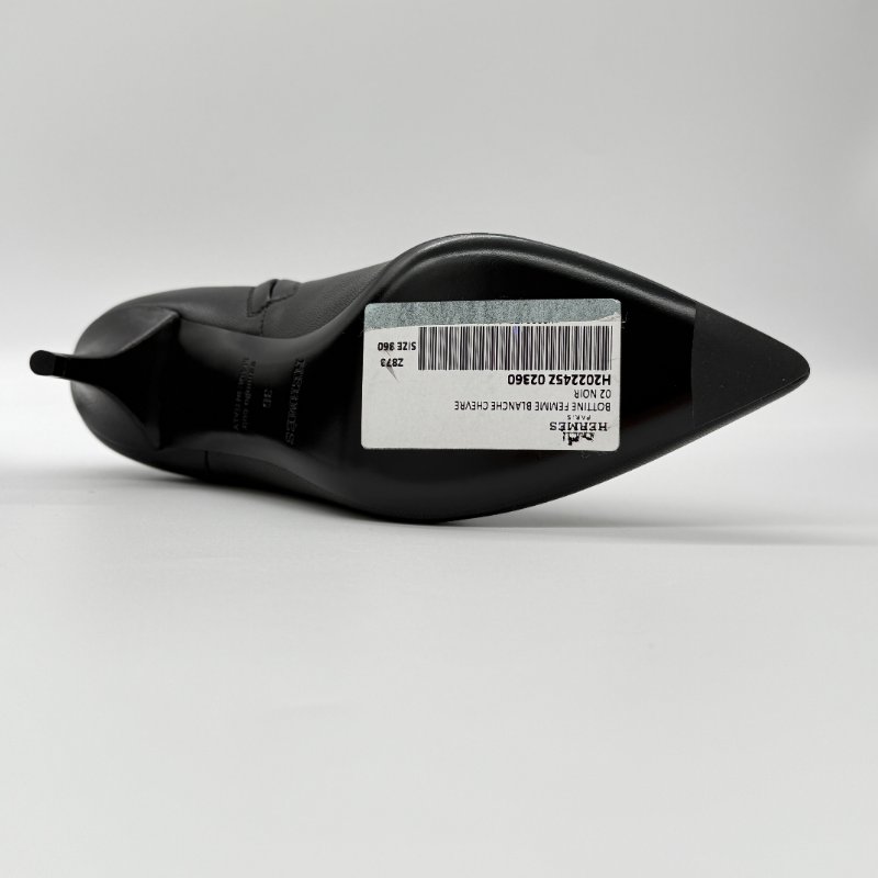 【閒置品♥️】HERMES 愛馬仕 Blanche 黑色 皮革 60 Ankle Boots 小貓跟 短靴｜專櫃 68,0000-9