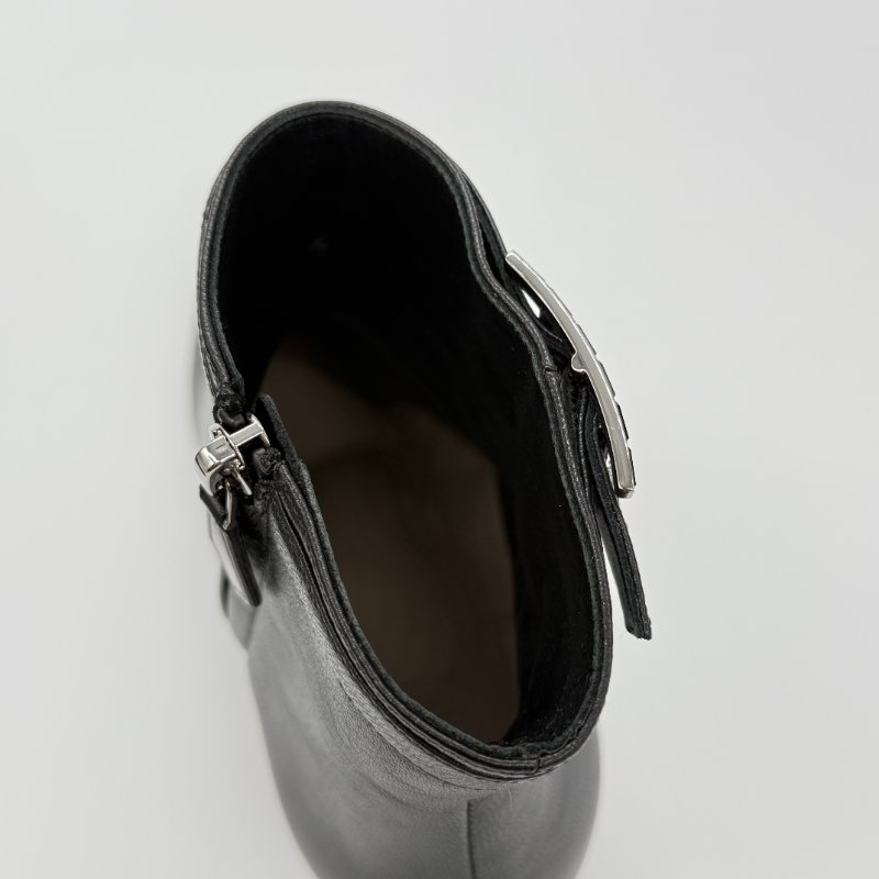 【閒置品♥️】HERMES 愛馬仕 Blanche 黑色 皮革 60 Ankle Boots 小貓跟 短靴｜專櫃 68,0000-11