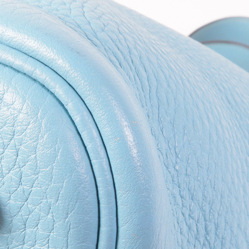 HERMES Clemence皮革Picotin MM銀扣手挽袋Bleu Atoll-5