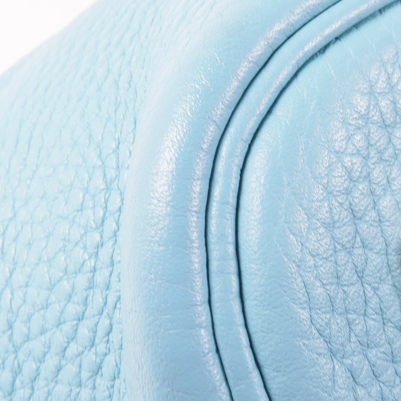 HERMES Clemence皮革Picotin MM銀扣手挽袋Bleu Atoll-6