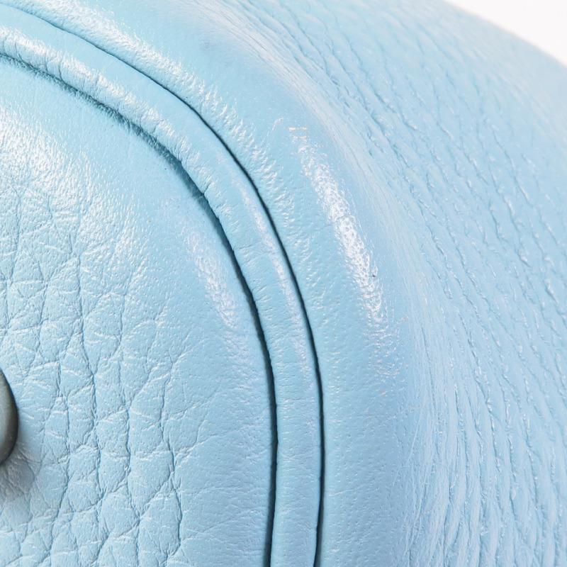 HERMES Clemence皮革Picotin MM銀扣手挽袋Bleu Atoll-7