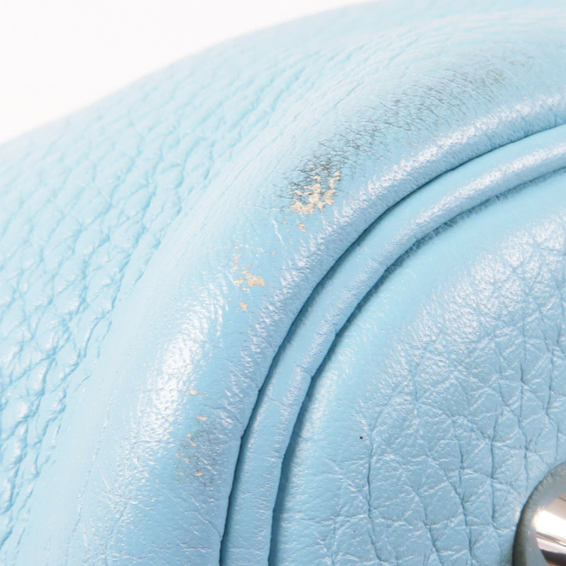 HERMES Clemence皮革Picotin MM銀扣手挽袋Bleu Atoll-8
