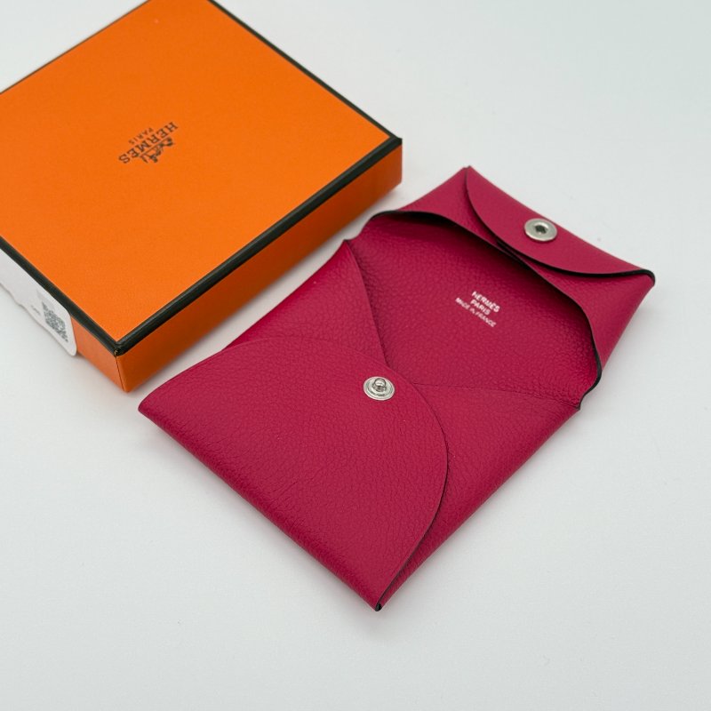 【全新♥️未使用】Hermes 愛馬仕 Bastia Evercolor 小牛皮 90 Framboise 覆盆子 紅莓 零錢包 短夾-2