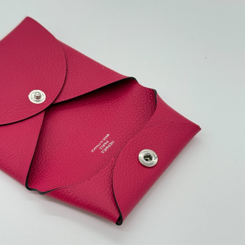 【全新♥️未使用】Hermes 愛馬仕 Bastia Evercolor 小牛皮 90 Framboise 覆盆子 紅莓 零錢包 短夾-5