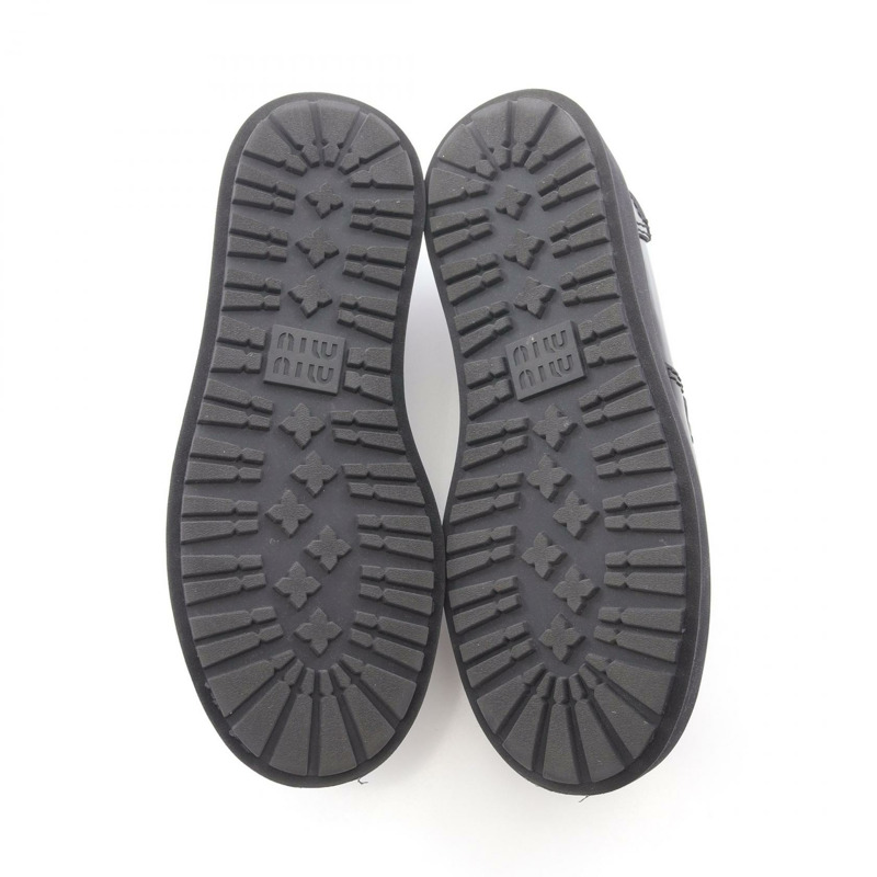 Miu Miu 厚底便士樂福鞋 5D175E 皮革 黑色 37 號 二手 女款-3