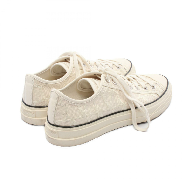 Valentino Toile Iconograph帆布皮運動鞋，米色/白色，#40，二手女款-1