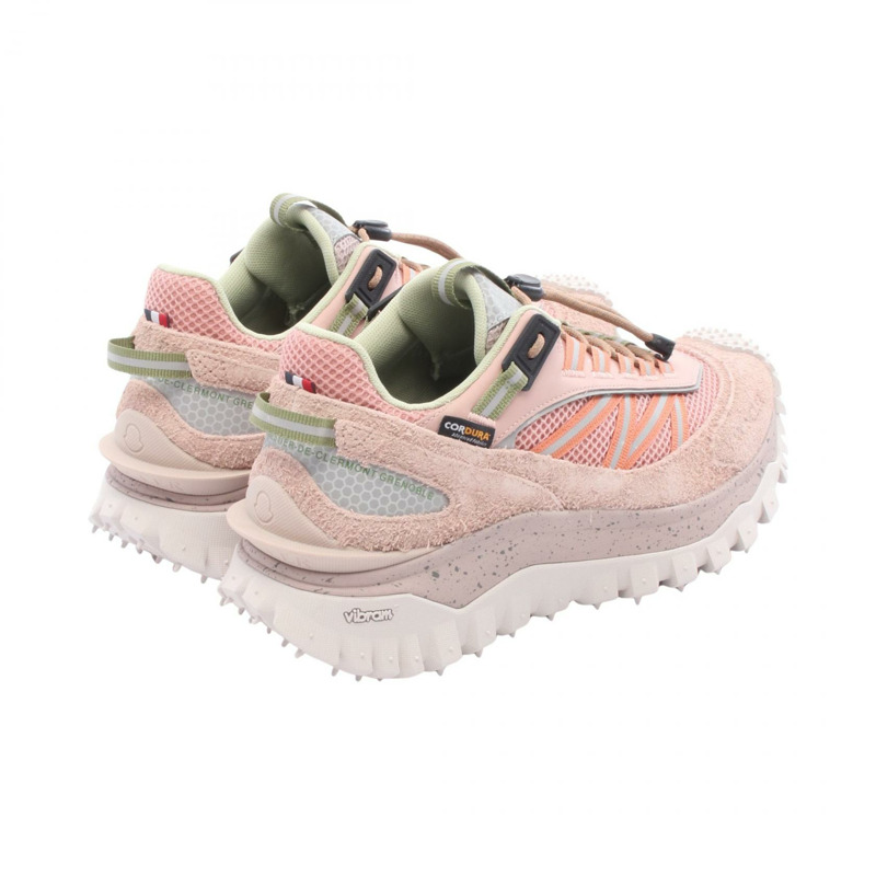 MONCLER TRAILGRIP 運動鞋 皮革 絨面革 布料 粉紅 多色 #36 新款 女款-1