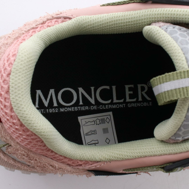 MONCLER TRAILGRIP 運動鞋，皮革/絨面革拼接，粉紅色多色 #39 新款 女款-4