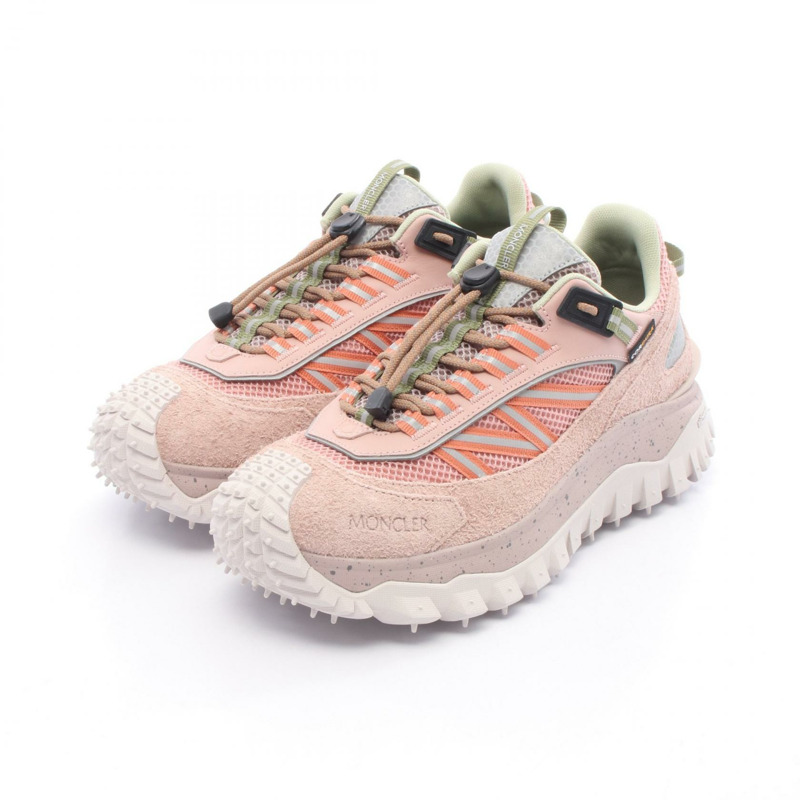 MONCLER TRAILGRIP 運動鞋 皮革 絨面革 布料 粉紅 多色 #40 新款 女款-0