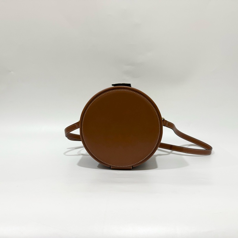 CELINE凱旋門Tambour Triomphe牛皮圓桶側背包195192BZJ-6