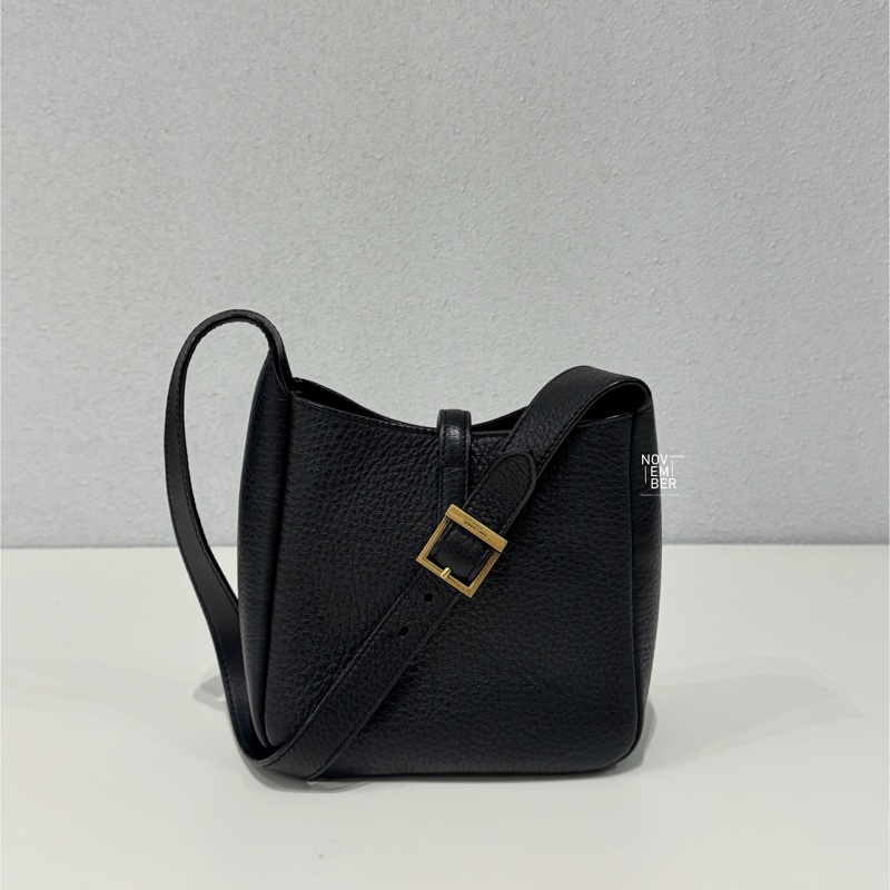 99新🆕 Saint Laurent YSL 聖羅蘭 Hobo迷你 黑色金釦 肩背包-4