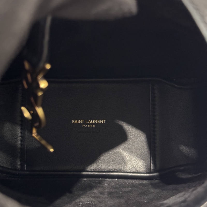 99新🆕 Saint Laurent YSL 聖羅蘭 Hobo迷你 黑色金釦 肩背包-10