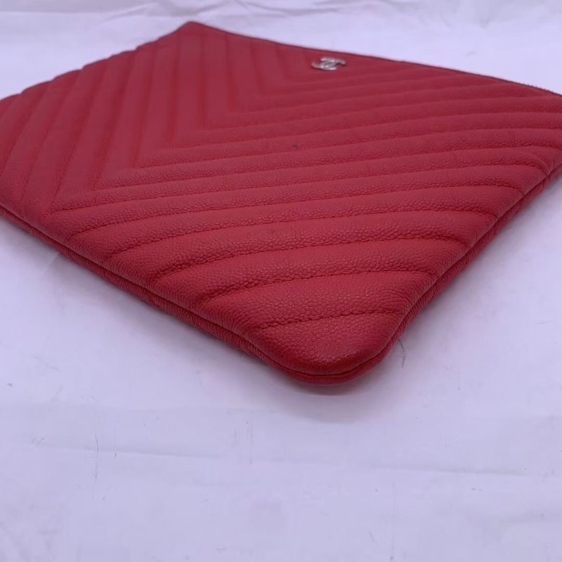 chanel香奈兒玫紅色手包 v 紋牛皮，鐳射 25 開-2